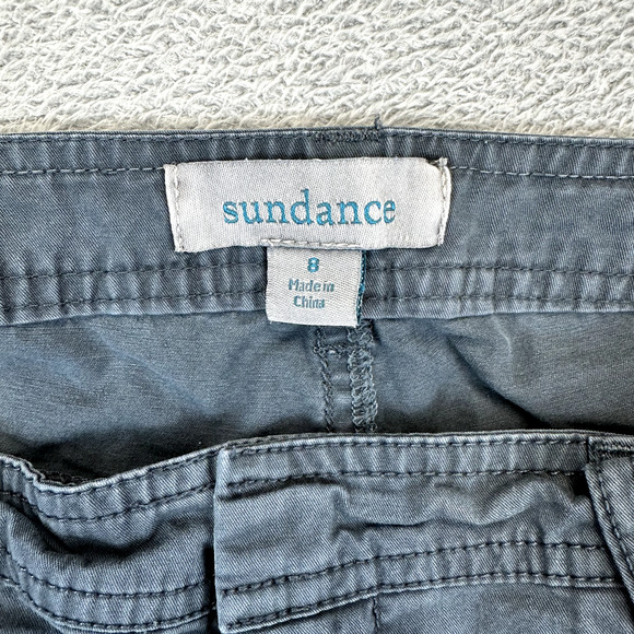 Sundance Vivant Embroidered Cargo Joggers Gray Floral Womens Size 8 Boho - Picture 5 of 7